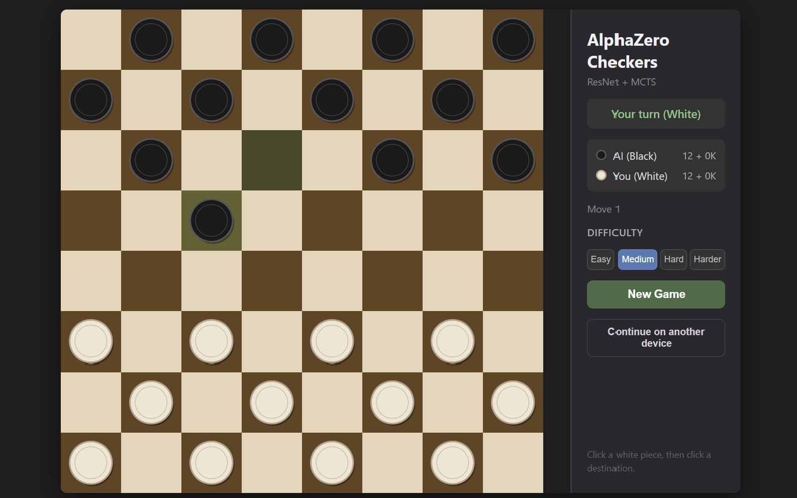 AlphaZero Checkers