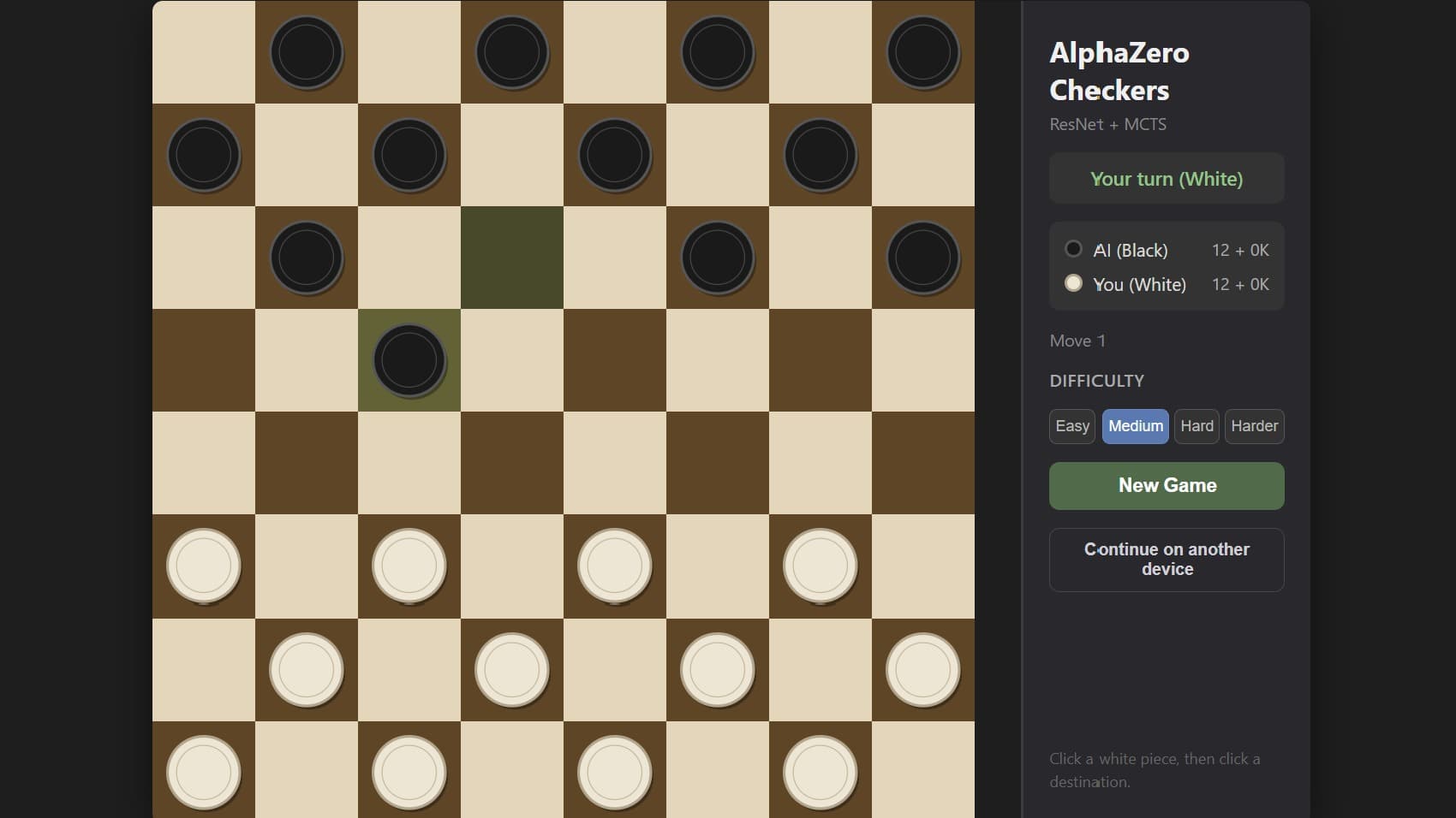 AlphaZero Checkers screenshot 1
