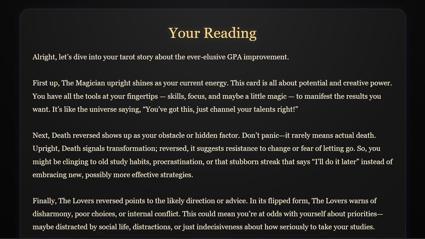 Tarot Card Interpreter screenshot 3
