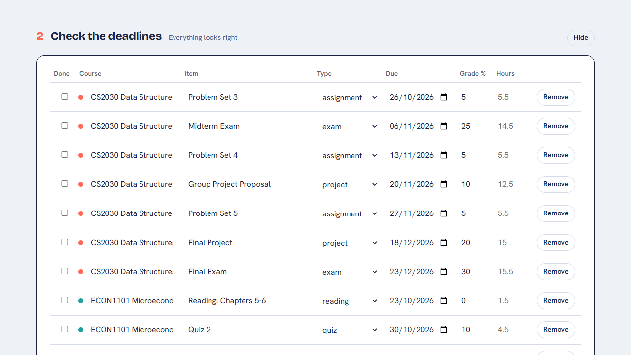 Syllabuddy screenshot 2