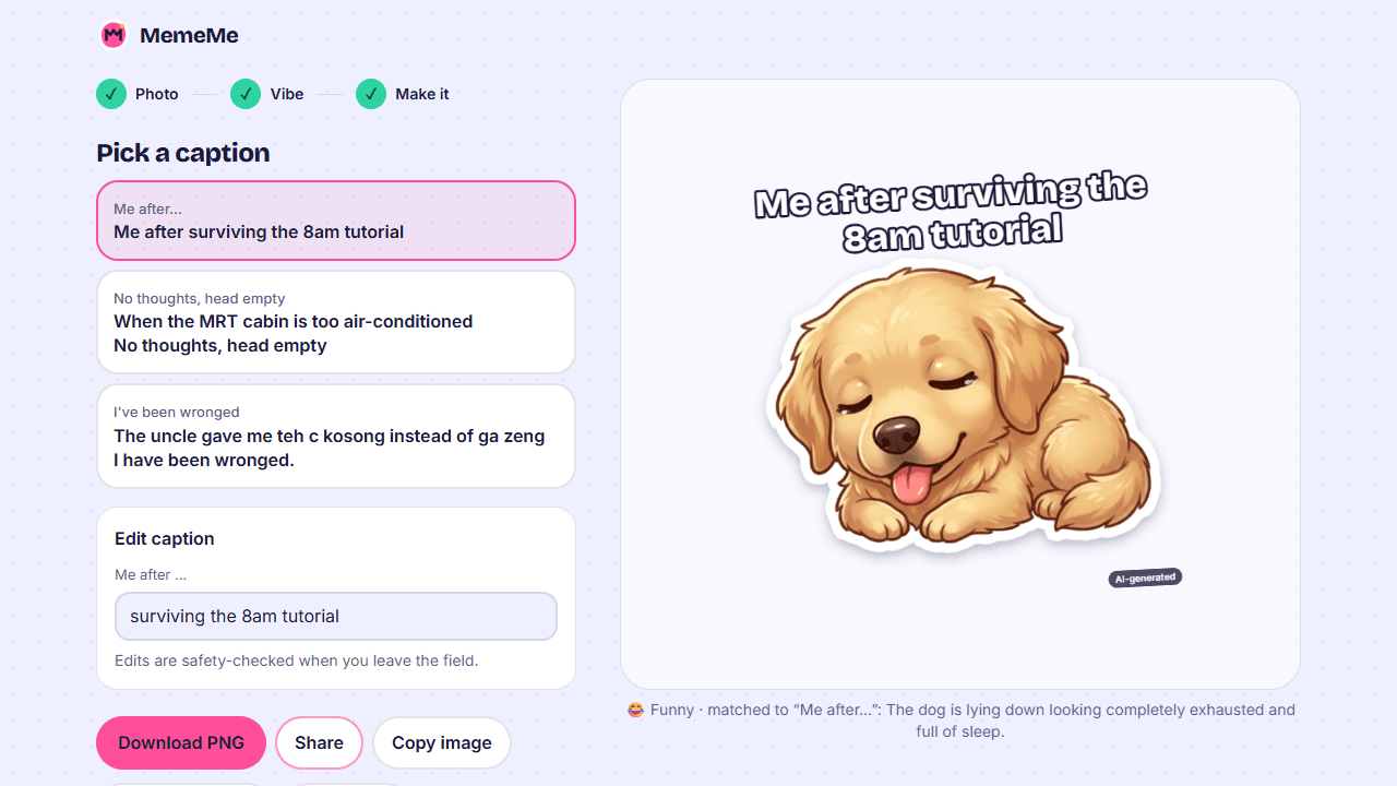 MemeMe screenshot 2
