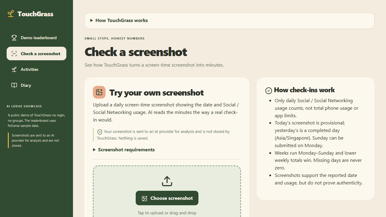TouchGrass screenshot 1